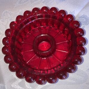 LENOX red glass candledish, perfect for Christmas season. $9